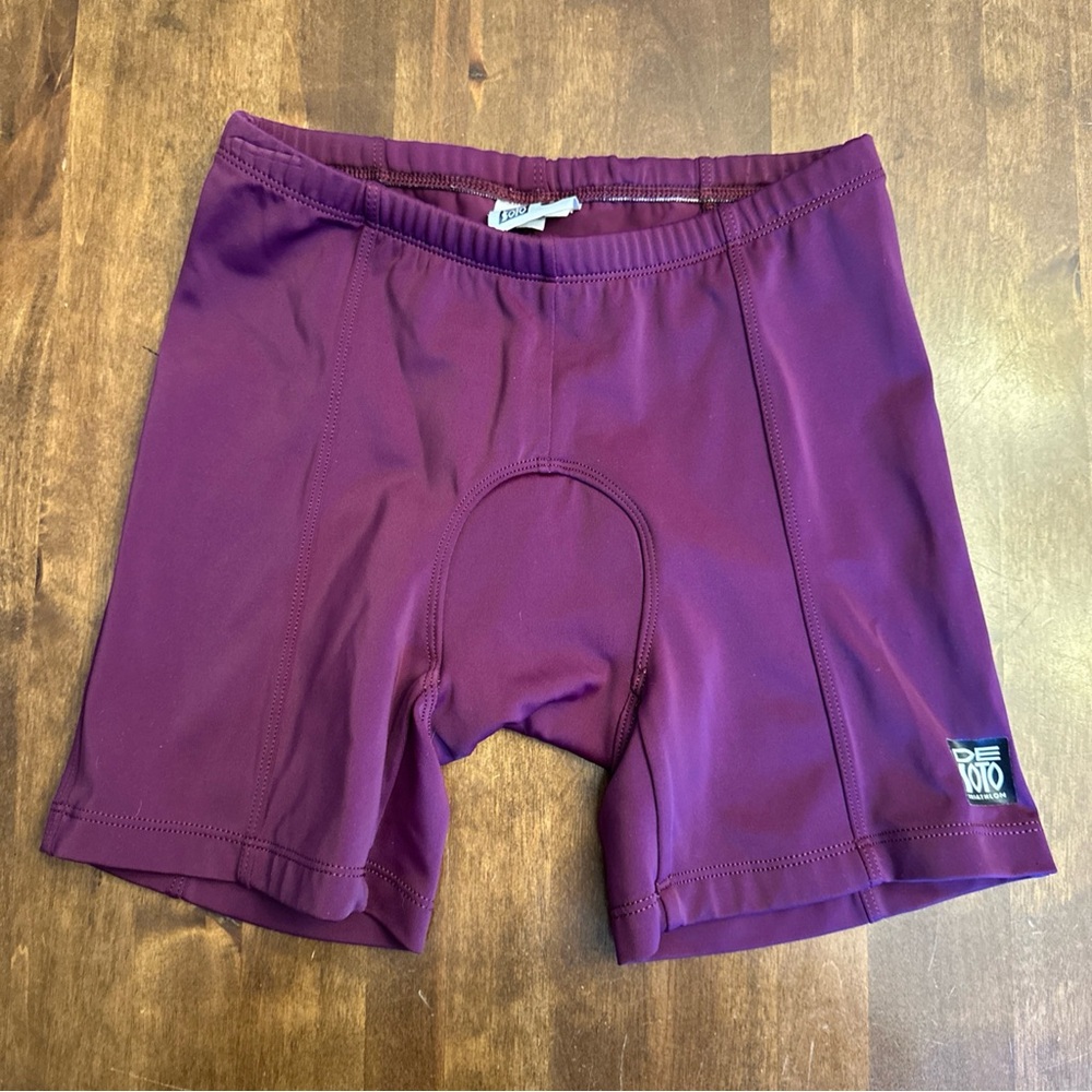 De Soto Triathlon Shorts Small‎ Purple Padded Compression Drawstring Desoto